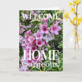 Tubular Pink Blume Willkommens-Zuhause benutzerdef Karte (Gelbe Blume)