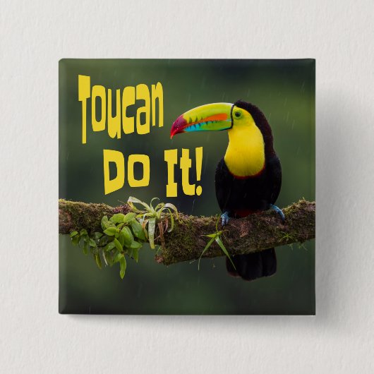 Tucan Do it! Motivierend Vogel-Funny-Pub Button (Vorderseite)