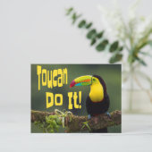 Tucan Do it! Motivierend Vogel-Funny-Pub Postkarte (Stehend Vorderseite)