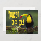 Tucan Do it! Motivierend Vogel-Funny-Pub Postkarte (Vorne/Hinten)