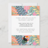 Tucan Second Birthday Dschungel Topthema Sommer Th Einladung (Rückseite)