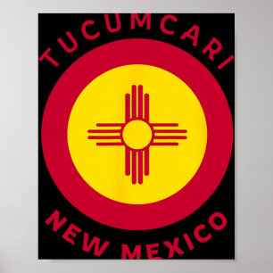 Tucari New Mexico Nm Flagge Zia Souvenir Poster
