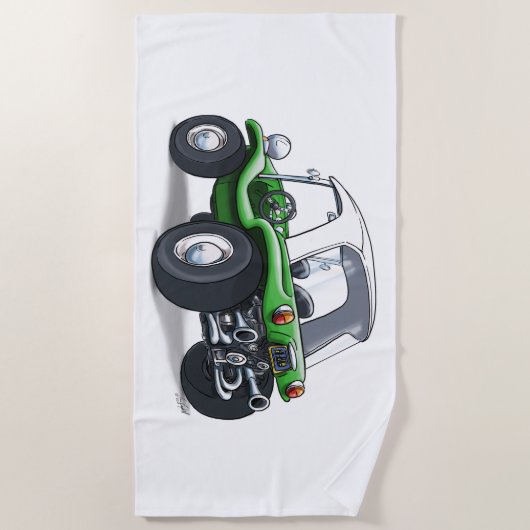 Tuch der Strand-Buggy (grünes hardtop) Strandtuch (Vorderseite)