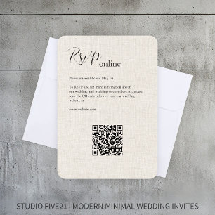 Tuch ・ Elegante Moderne Hochzeit RSVP Karte