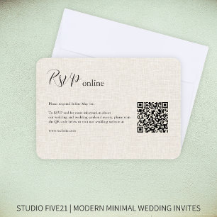Tuch ・ Elegante Moderne Hochzeit RSVP Karte