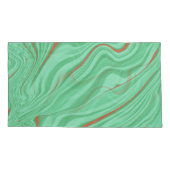 Tuch in Kurven mit hellgrün geprägten Farben Kissenbezug (Rückseite-Links)