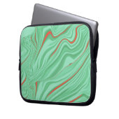 Tuch in Kurven mit hellgrün geprägten Farben Laptopschutzhülle (Vorderseite Links)