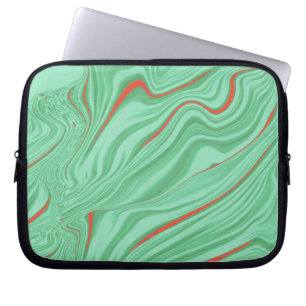 Tuch in Kurven mit hellgrün geprägten Farben Laptopschutzhülle
