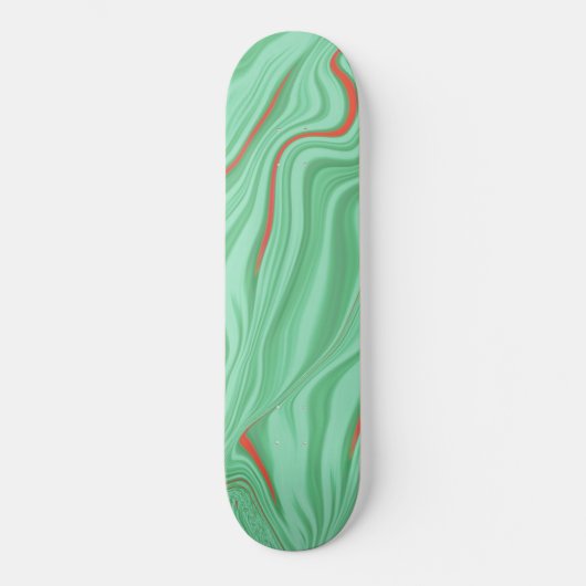 Tuch in Kurven mit hellgrün geprägten Farben Skateboard (Vorderseite)