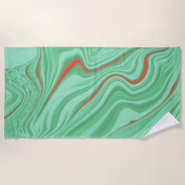 Tuch in Kurven mit hellgrün geprägten Farben Strandtuch