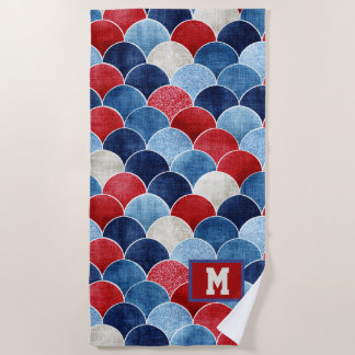 Tuch mit individuellem Monogramm, patriotischem Bl Strandtuch