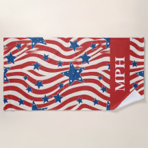 Tuch mit individuellem Monogramm und patriotischem