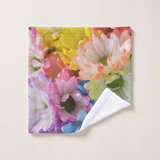 Tuch-Set - mehrfarbige Gänseblümchen II Badhandtuch Set (Waschlappen)