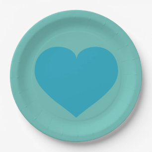 Tücher Turquoise Blau Herz Papierplatte Pappteller