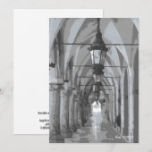 Tuchhalle Kraków, Polnische Flachkarte Einladung (Vorne/Hinten)