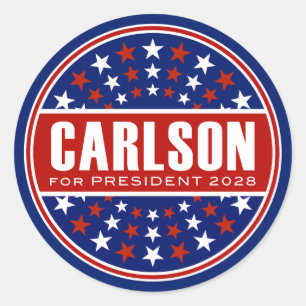 Tucker Carlson für Präsident 2028 Runder Aufkleber