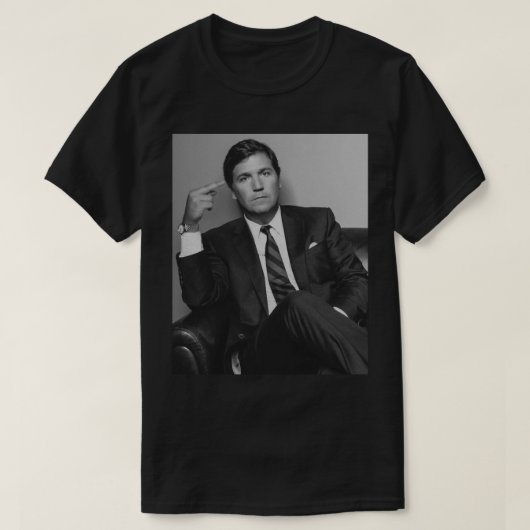 Tucker Carlson Middle Finger Classic T - Shirt (Design vorne)