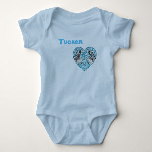 Tucker Name mit Orcas, Baby Bodysuit Strampler