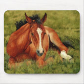 Tuckered heraus - stillstehendes Fohlen Mousepad (Vorne)