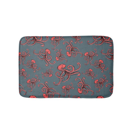 Tückisches Octopus-Muster Badematte (Vorderseite)