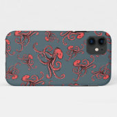 Tückisches Octopus-Muster Case-Mate iPhone Hülle (Rückseite (Horizontal))