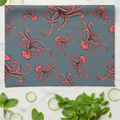 Tückisches Octopus-Muster Geschirrtuch (Gefaltet)