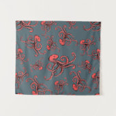 Tückisches Octopus-Muster Wandteppich (Vorderseite (Horizontal))