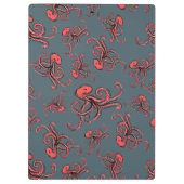 Tückisches Oktopus-Muster Klemmbrett (Rückseite)