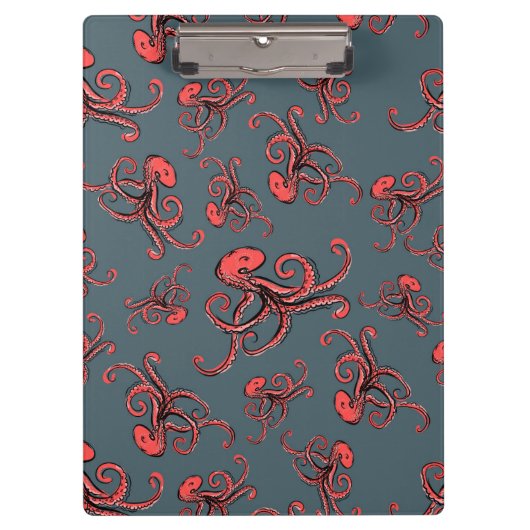 Tückisches Oktopus-Muster Klemmbrett (Vorderseite)