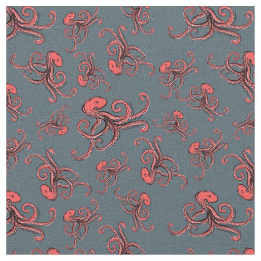 Tückisches Oktopus-Muster Stoff (Nahaufnahme)