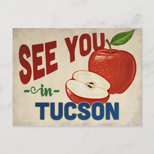 Tucson Arizona Apple - Vintage Travel Postkarte (Vorderseite)