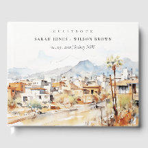 Tucson, Arizona Aquarell-Landschaft-Hochzeit