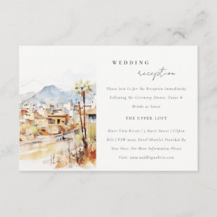 Tucson Arizona Aquarell-Landschaft Hochzeitsempfan Begleitkarte