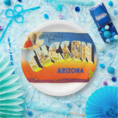 Tucson Arizona AZ Alte Jahrgangsreise Souvenir Pappteller (Party)