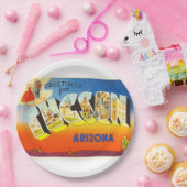 Tucson Arizona AZ Alte Jahrgangsreise Souvenir Pappteller (Party)