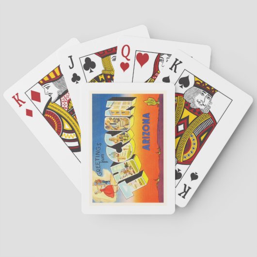 Tucson Arizona AZ Alte Jahrgangsreise Souvenir Spielkarten (Rückseite)