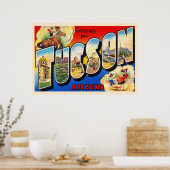 Tucson Arizona AZ Vintager Großbuchstabe Postkarte Poster (Küche)