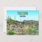 Tucson Arizona Cactus and Mountain Flat Card (Vorderseite)