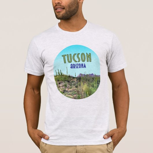Tucson Arizona Cactus and Mountain Vintag T-Shirt (Vorderseite)