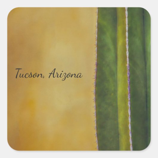 Tucson Arizona cactus Quadratischer Aufkleber (Vorderseite)