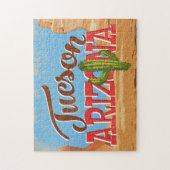 Tucson Arizona Cartoon Desert Vintage Travel Puzzle (Vertikal)