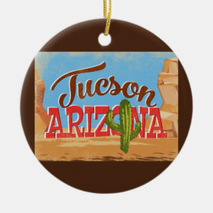 Tucson Arizona Cartoon Wüste Wüste Keramik Ornament