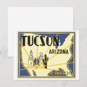 Tucson, Arizona Die sonnige Stadt Postkarte (Vorne/Hinten)
