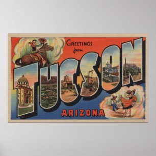 Tucson, Arizona - Große Buchstabenszenen Poster