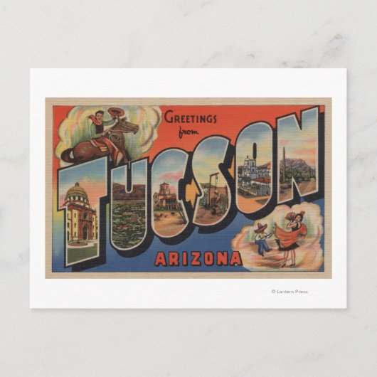 Tucson, Arizona - Große Buchstabenszenen Postkarte (Vorderseite)