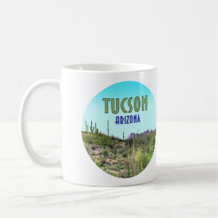 Tucson Arizona Kaktus und Berg Vintage Kaffeetasse