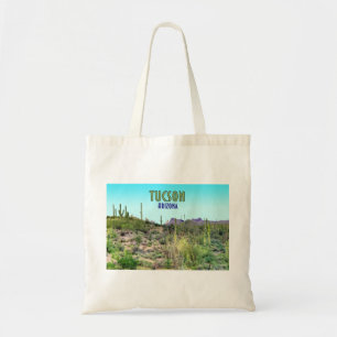 Tucson Arizona Kaktus und Berg Vintage Tragetasche