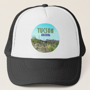 Tucson Arizona Kaktus und Berg Vintage Truckerkappe