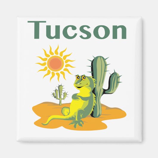Tucson Arizona Lizard unter Saguaro Magnet (Vorne)