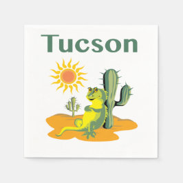 Tucson Arizona Lizard unter Saguaro Serviette